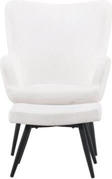 Rebellenclub Malo Fauteuil Wit bouclé