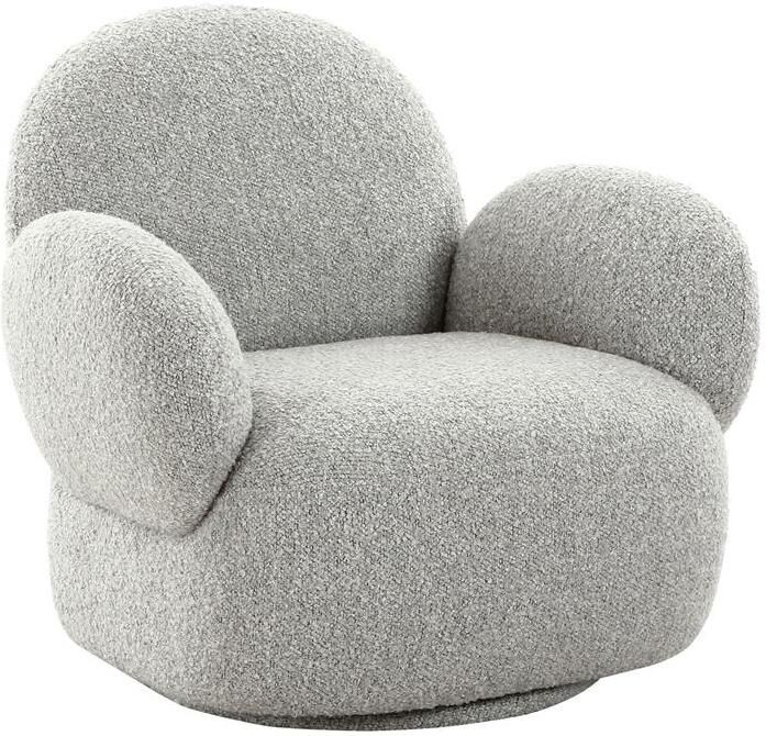 Rebellenclub Noosa Fauteuil Lichtgrijs Bouclé