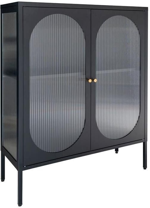 Rebellenclub Randers Vitrinekast 110 x 90 cm Zwart