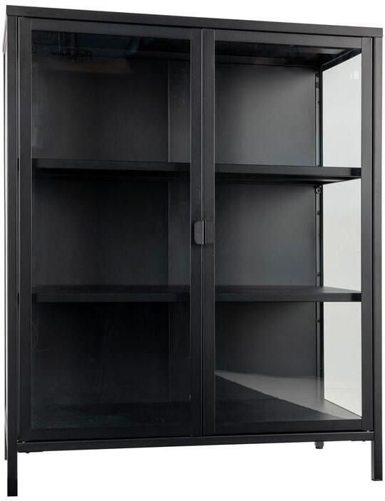 Rebellenclub Röjan Vitrinekast 101 x 80 cm Zwart Staal