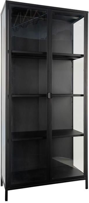 Rebellenclub Röjan Vitrinekast 175 x 80 cm Zwart Staal