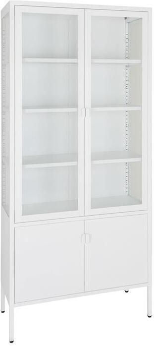 Rebellenclub Röjan Vitrinekast 180 x 80 cm Wit Staal