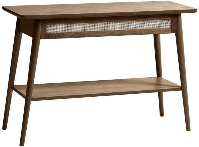 Rebellenclub Yass Sidetable 110 x 40 cm Smoked Eiken met Rattan