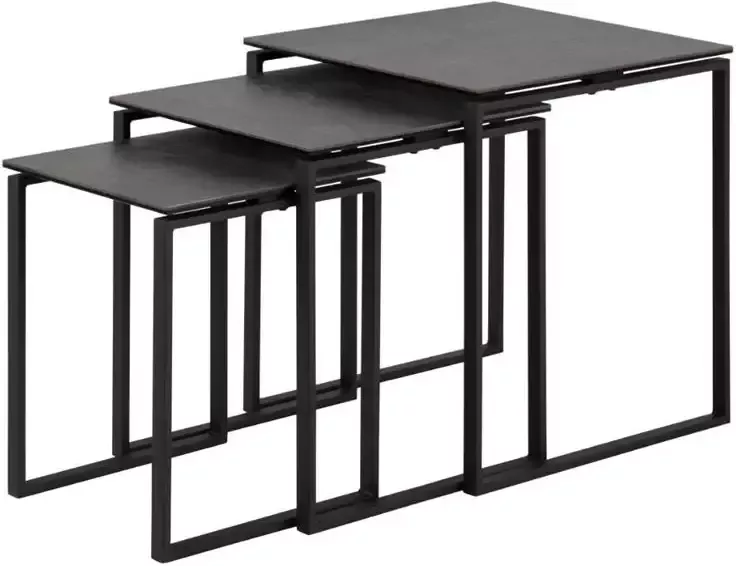 Rebellenclub Muker Salontafel Set 50 x 50 cm Zwart - Foto 2