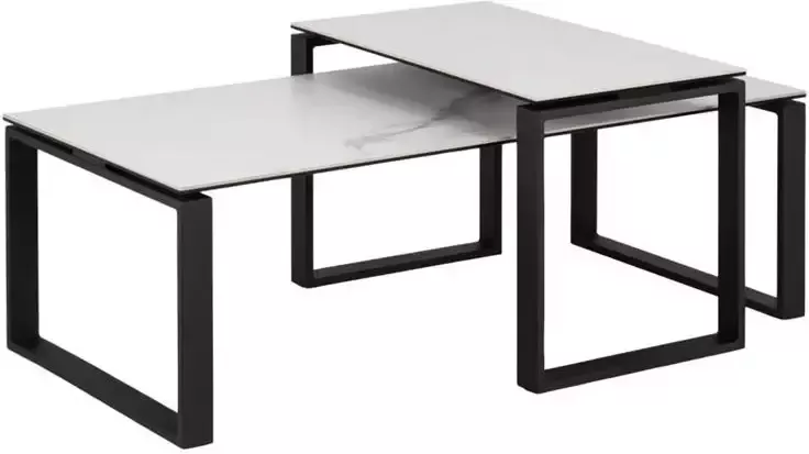 Rebellenclub Muker Salontafel Set 115 x 55 cm Wit - Foto 2