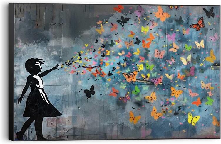 Reinders Butterfly Dreams Schilderij 90x60cm Zwart