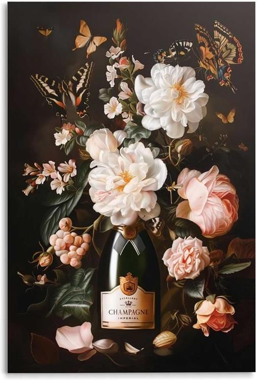 Reinders Champagne Blossom Glasschilderij 78x116cm