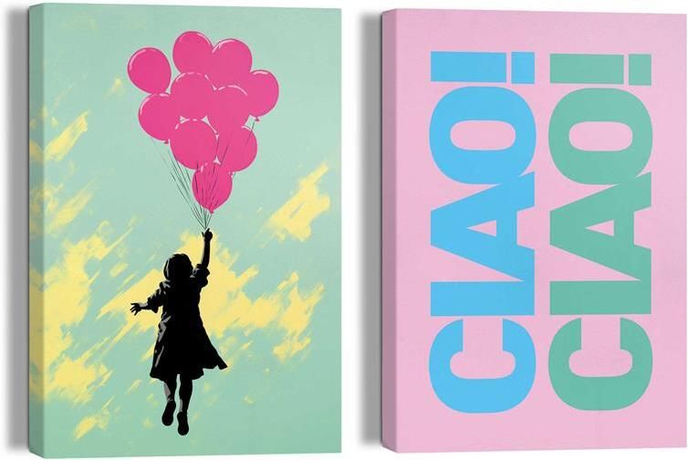 Reinders Ciao Canvas Schilderijen set 2x 30x20cm