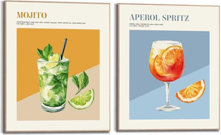 Reinders Cocktail Vibes Schilderijen set 3x 30x20cm Hout