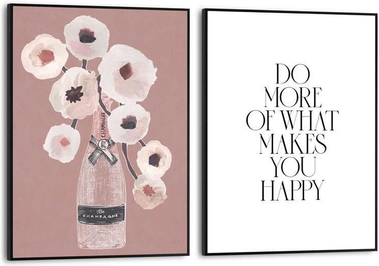 Reinders Elegant Charm Schilderijen set 2x 40x30cm Zwart