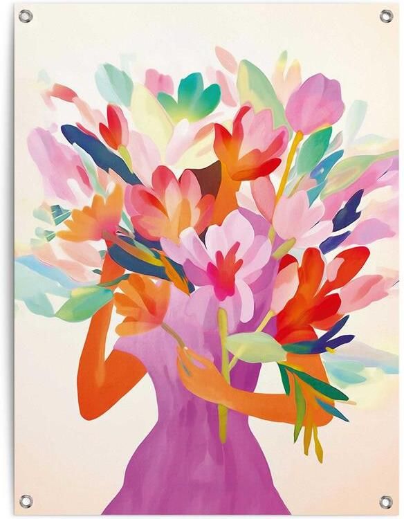 Reinders Lady Flowers Tuinposter 80x60cm