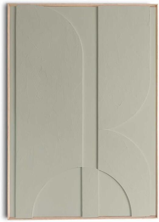 Reinders Mars Sage Green Relief Art Schilderij 70x50cm Hout - Foto 2