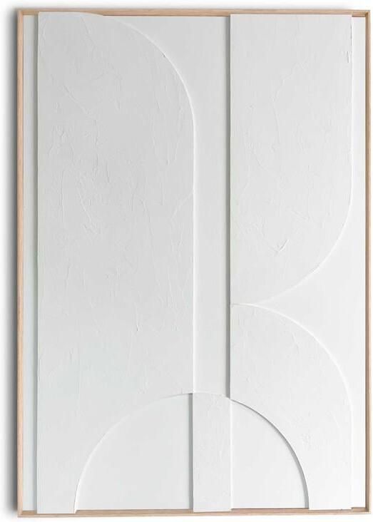 Reinders Mars White Relief Art Schilderij 70x100cm Hout