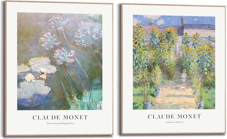 Reinders Monet Garden Schilderijen set 2x 50x40cm Hout
