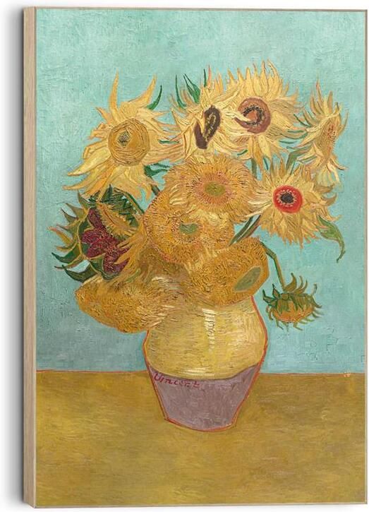 Reinders Van Gogh Sunflowers Schilderij 90x60cm Hout