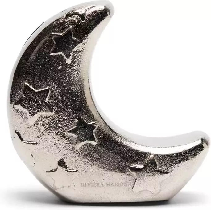 Riviera Maison spaarpot halve maan met sterren RM Starry Moon Money Bank Zilver Aluminium