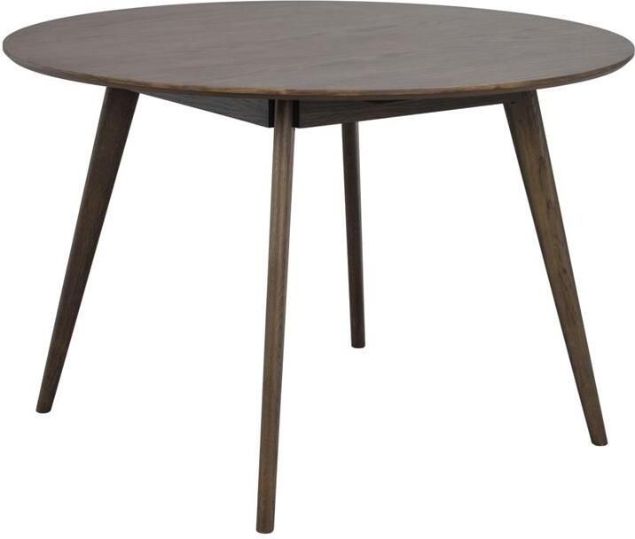 Rowico Home Yumi Ronde Eettafel Hout 4 Persoons Eetkamertafel Massief Eikenhouten Poten Japandi Bruin Donker Eiken Ø 115 cm x 75 cm - Foto 2
