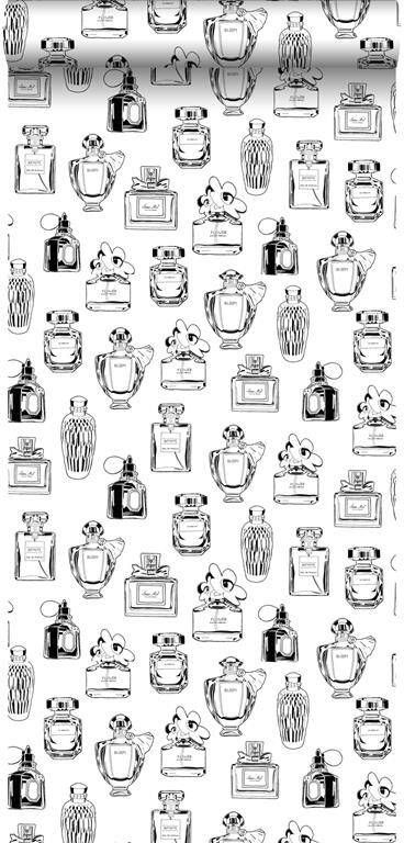 Esta Home ESTAhome behang parfum flesjes zwart wit 0 53 x 10 05 m 138855