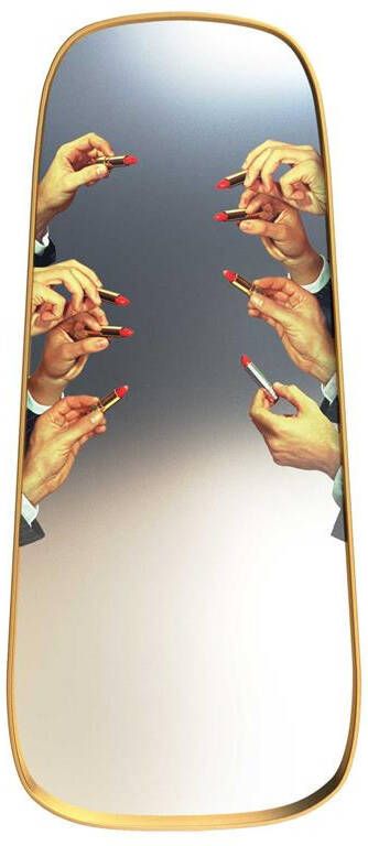Seletti Mirror Gold frame spiegel 62x140 Lipsticks