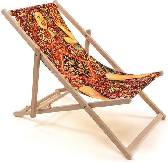 Seletti Deck Chair ligstoel Lady On Carpet Multi