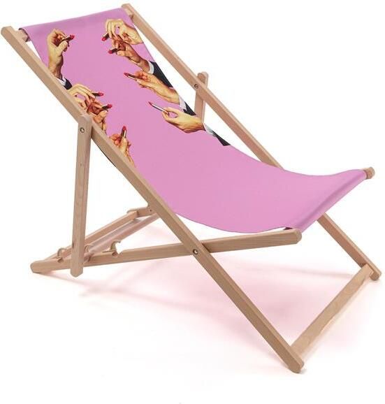 Seletti Deck Chair ligstoel Lipsticks Pink