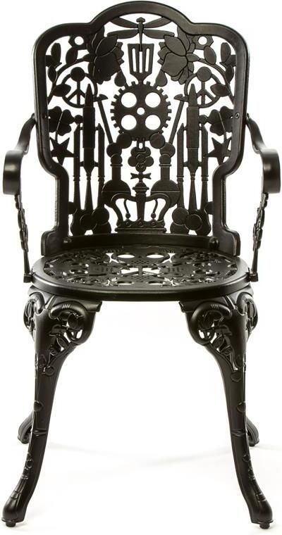 Seletti Industry Garden tuinstoel met armleuning zwart