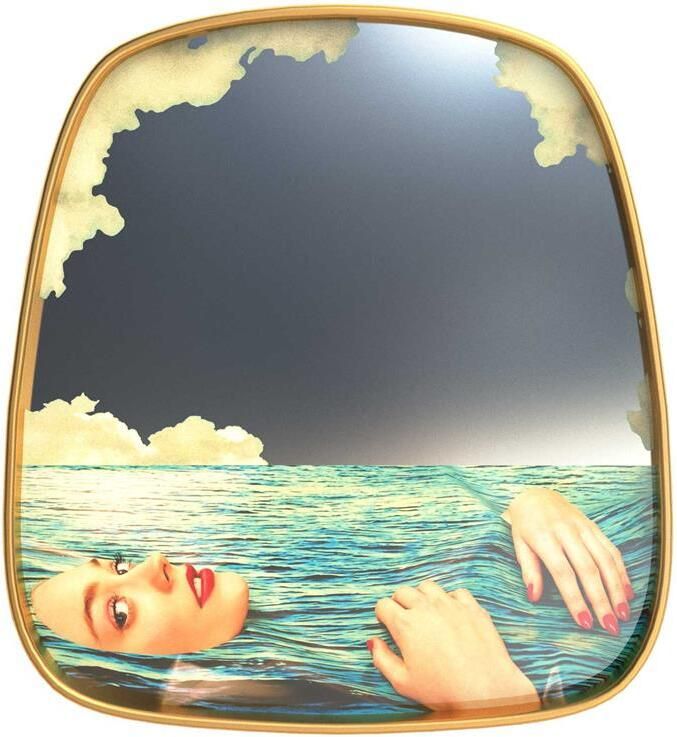 Seletti Mirror Gold frame spiegel 54x59 Sea Girl