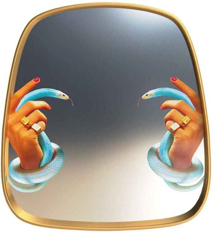 Seletti Mirror Gold frame spiegel 54x59 Snakes