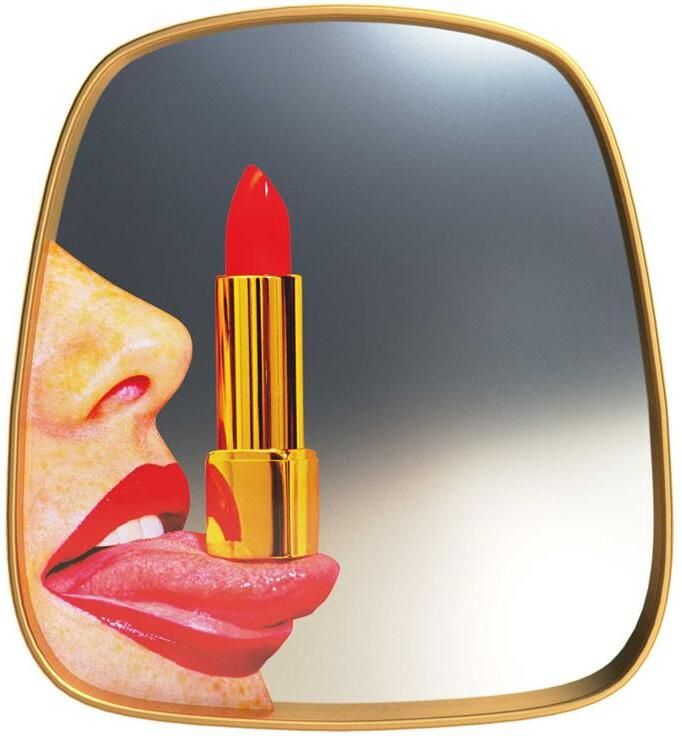 Seletti Mirror Gold frame spiegel 54x59 Tongue