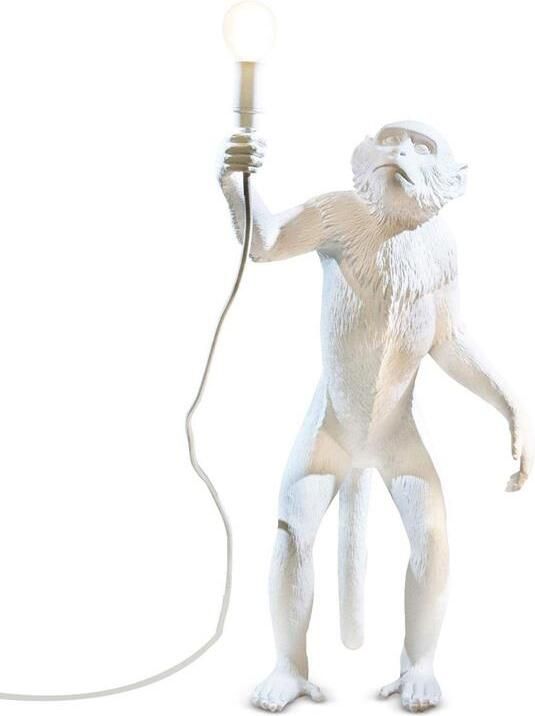 Seletti Monkey Standing Outdoor vloerlamp wit
