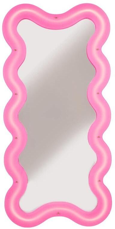 Seletti Supercurve Tall spiegel met verlichting large 185x90 roze
