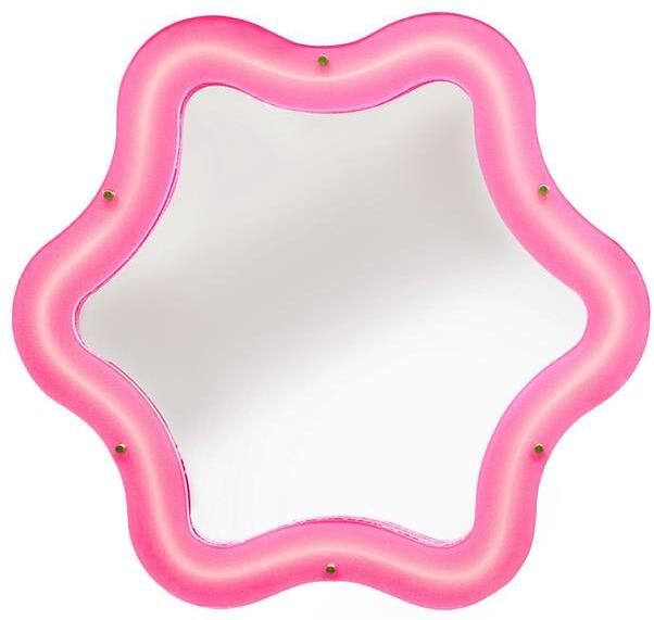 Seletti Supercurve Tiny Flower spiegel met verlichting 86x78 roze