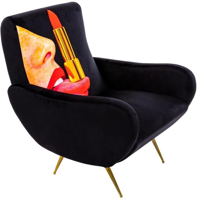 Seletti Toiletpaper Lounge fauteuil tongue black