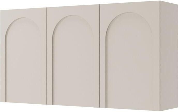 Selsey Arkadia Drie-deurs kast met gefreesde fronten 150 cm Grijsbeige - Foto 2