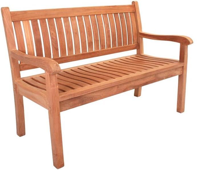 Lesli Living Teak tuinbank gebogen rug 130 cm