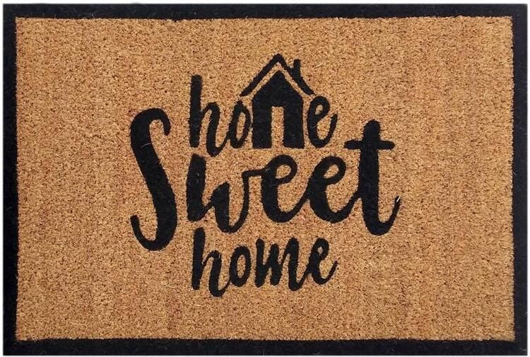 Sfeer voor jou SVJ Deurmat &apos;Home Sweet Home&apos; 60x40 cm Kokos Bruin