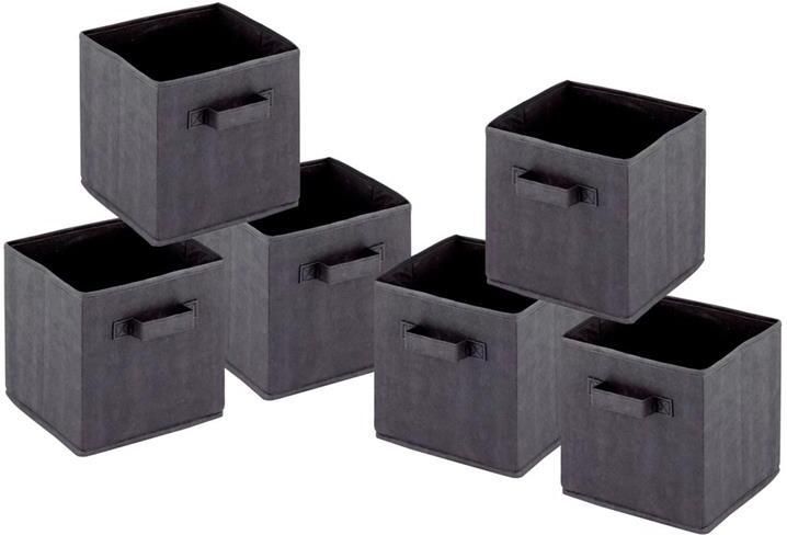 Sfeer voor jou SVJ Opvouwbare Opbergbox Vierkant 27x28x27 cm Zwart Set van 6