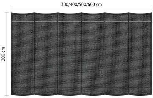 Shadow Comfort Harmonicadoek 2x6m Carbon Black incl. bevestigingsset - Foto 1
