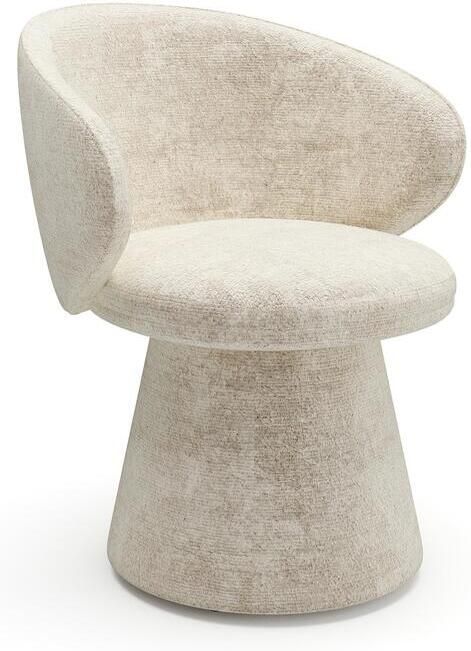 SIA Home 180° draaibare fauteuil in crèmekleurig fluweel