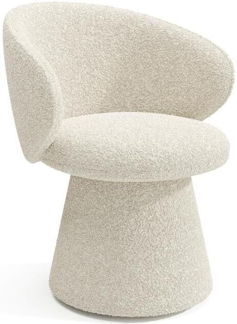 SIA Home 180° draaibare fauteuil in crèmekleurige badstof