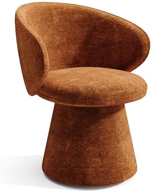 SIA Home 180° draaibare fauteuil in terracotta fluweel met textuur