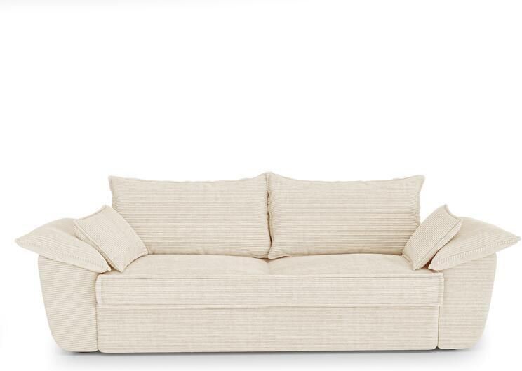 SIA Home 3-zits crèmekleurige ribfluwelen bank 230cm