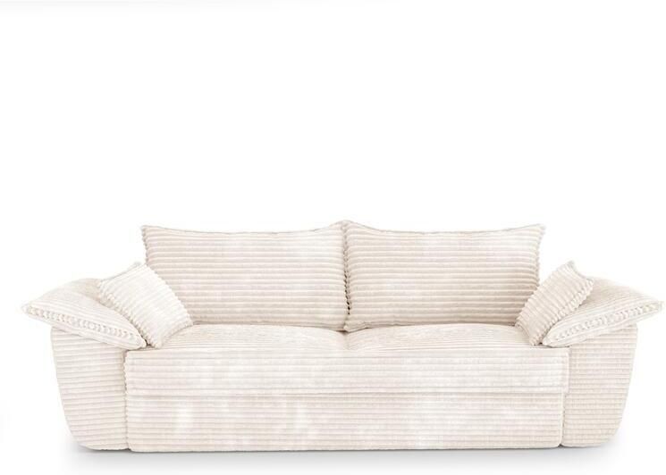 SIA Home 3-zits XXL-crème ribfluwelen bank 230cm