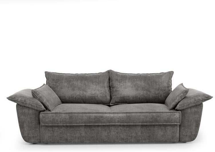 SIA Home 3-zitsbank in grafietgrijs fluweel 230cm