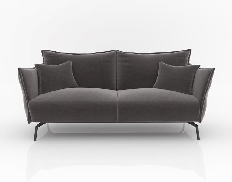 SIA Home 3-zitsbank in grafietgrijs fluweel