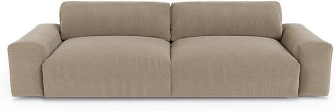 SIA Home 3-zitsbank in zachte geweven stof taupe 220cm