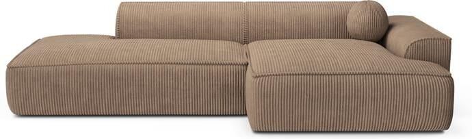 SIA Home 300cm taupe corduroy rechthoekige sofa