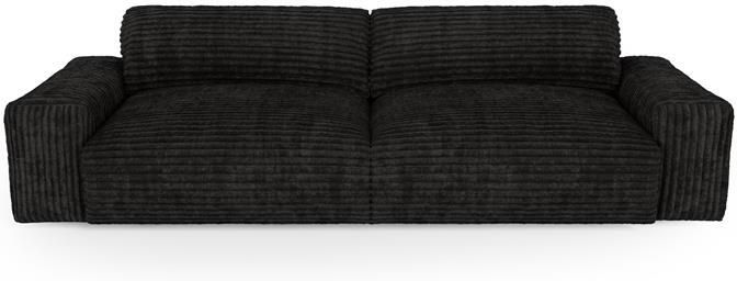 SIA Home 3-zits corduroy bank XXL zwart 220cm