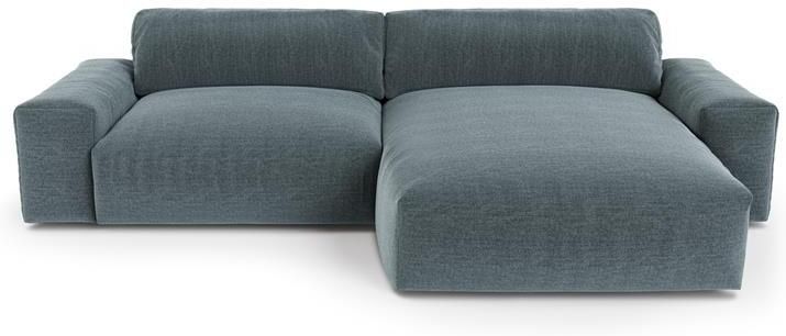 SIA Home 4-zits rechthoekige sofa in geweven stof soft touch denimblauw 310cm