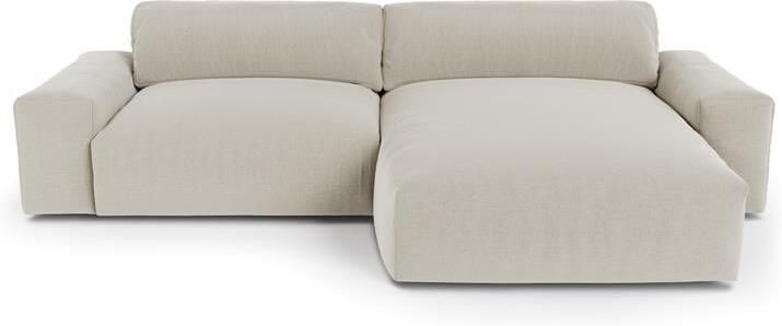 SIA Home 4-zits rechthoekige sofa in zacht beige geweven stof 310cm